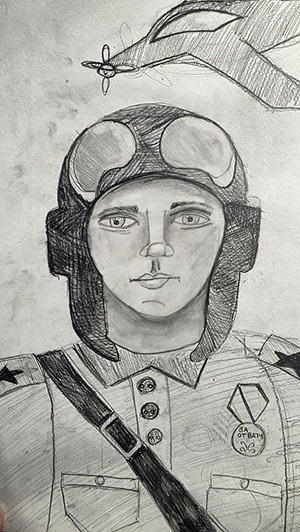 рисунок Гастелло карандашом
